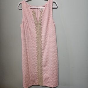 Pappagallo Pink Gold Embellished Sheath Mini Dress